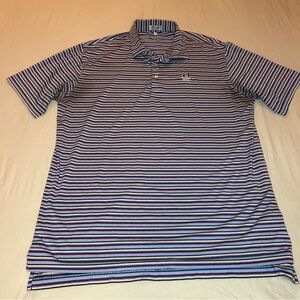 Peter Millar Summer Comfort Navy and White Striped Polo Shirt